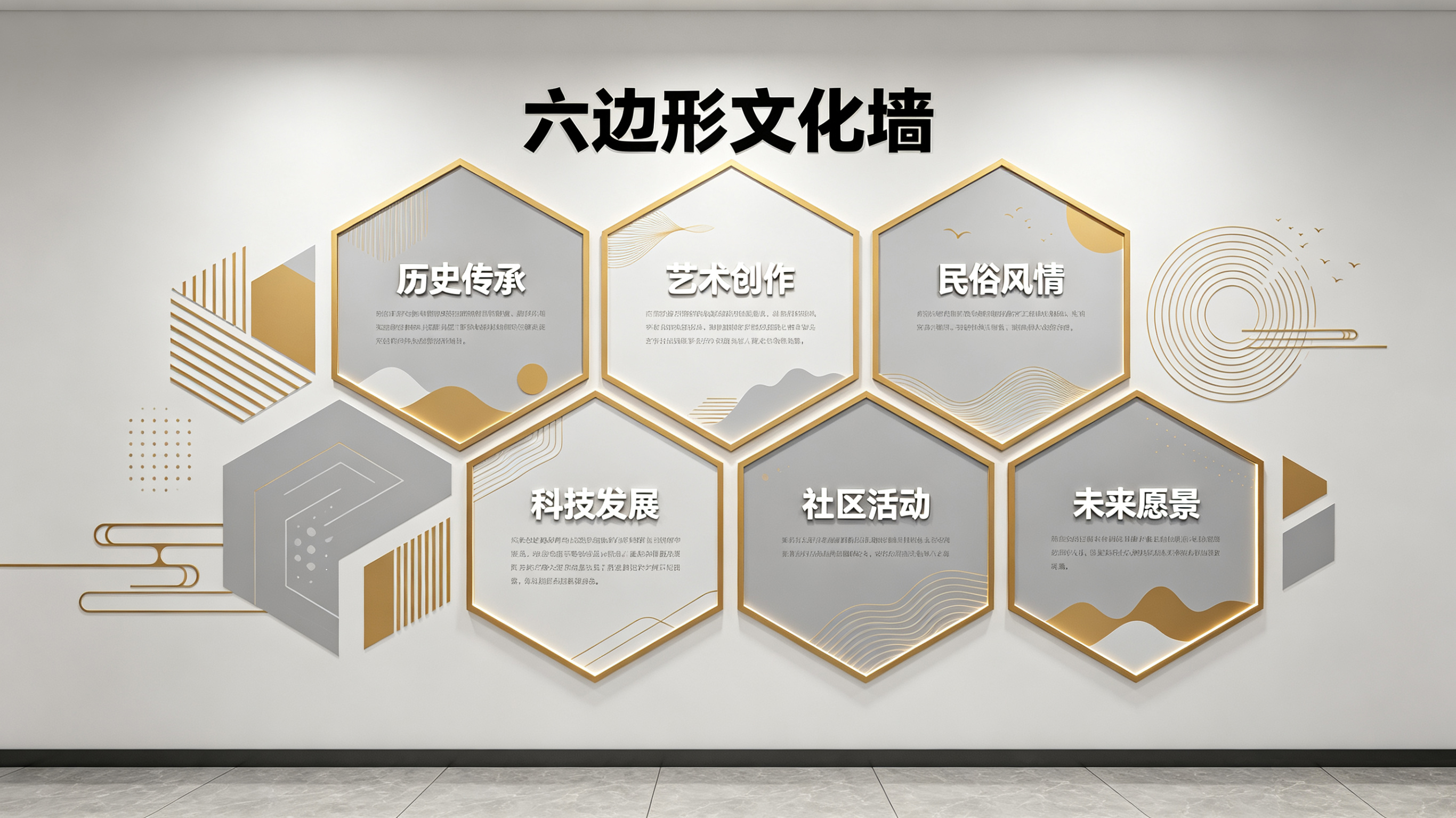 嵩明企业文化墙 | 六边形信息美学